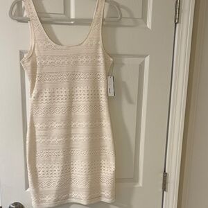 Garage Cream Patterned Mini Dress